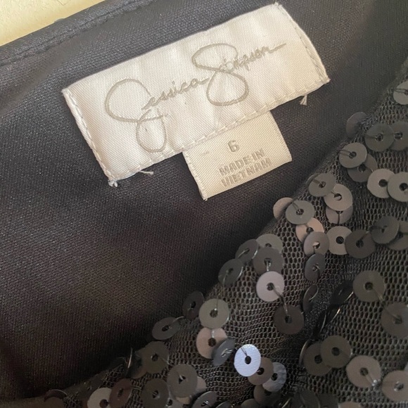 Jessica Simpson sequin one shoulder black dress - Picture 2 of 4